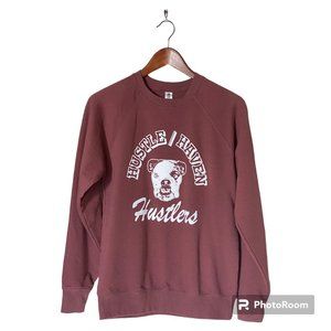 Hustle / Haven Hustlers Rust Color Logo Sweatshirt Women's S Small Comfortable